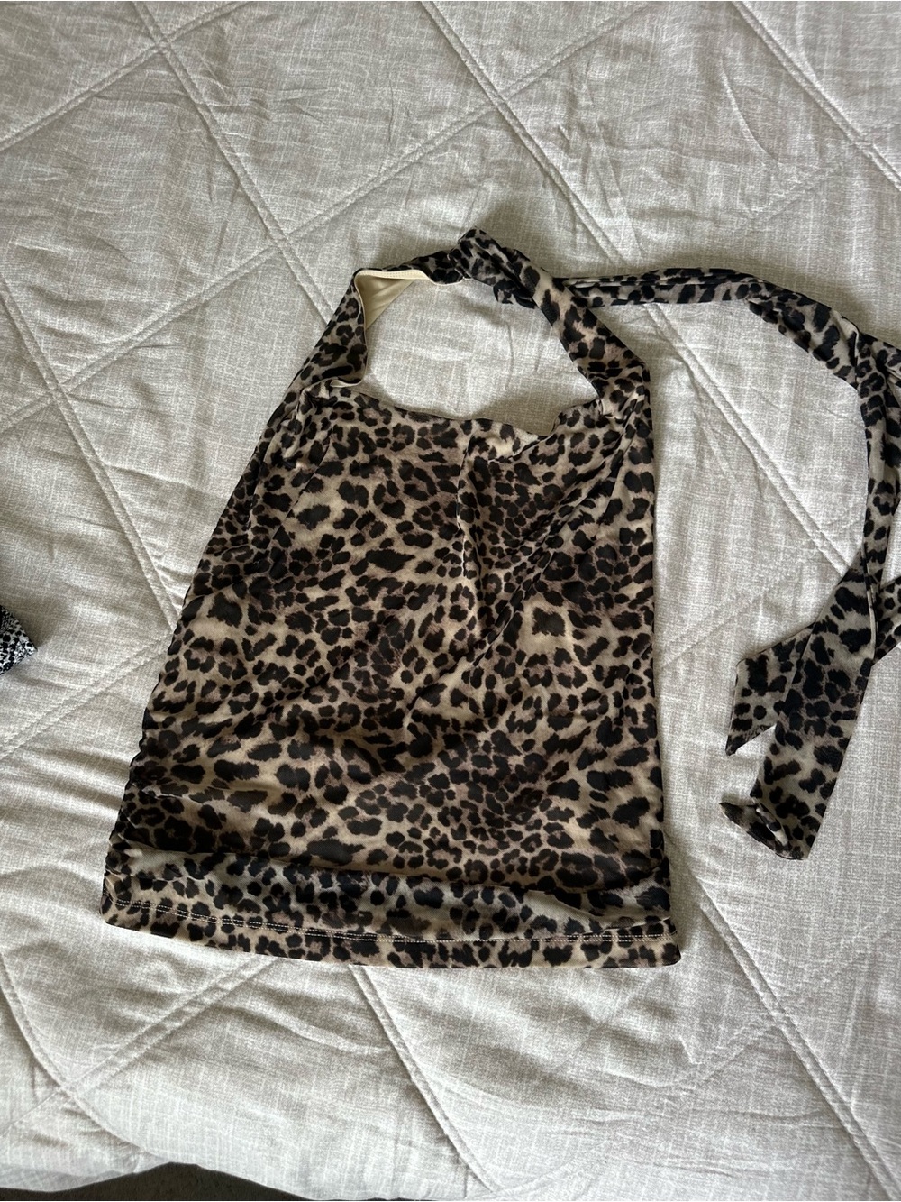 Leopard Print Halter Top - Brown